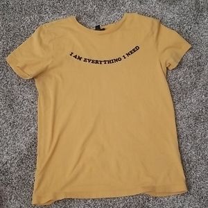 Yellow Forever21 Embroidered Top